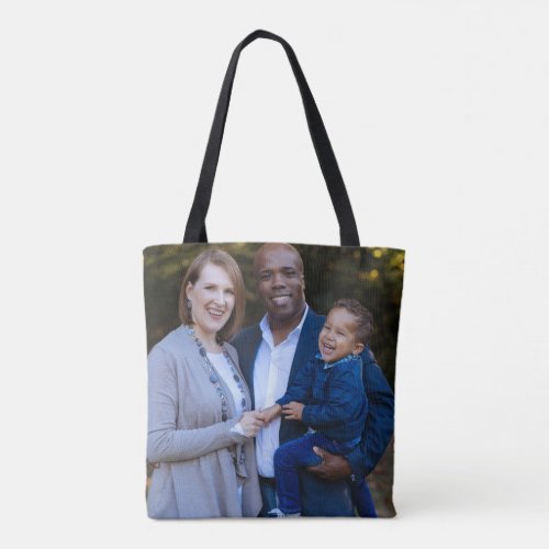 Happy Family Photo Double Sided Tote