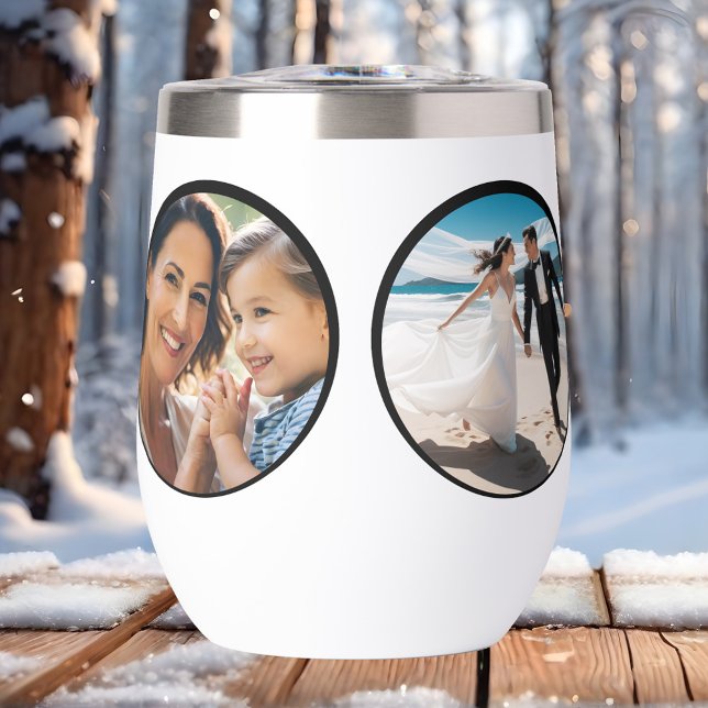 Happy Family Photos Insulated Tumbler (Insulated tumbler featuring 4 custom photos - anniversary gift - Christmas or birthday gift)