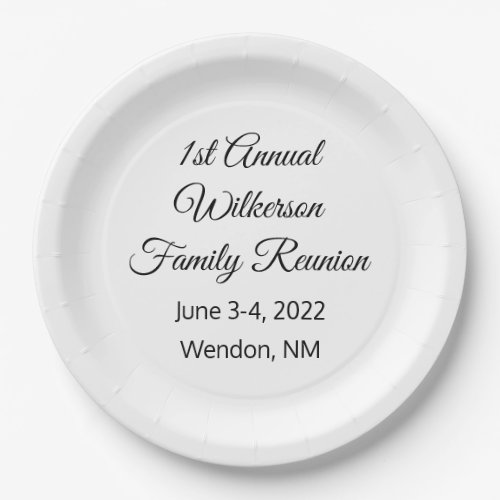 Happy Family Reunion Paper Plates