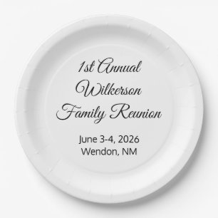 Happy Family Reunion White Paper Plates