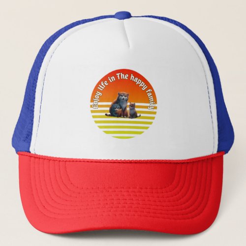 happy family trucker hat