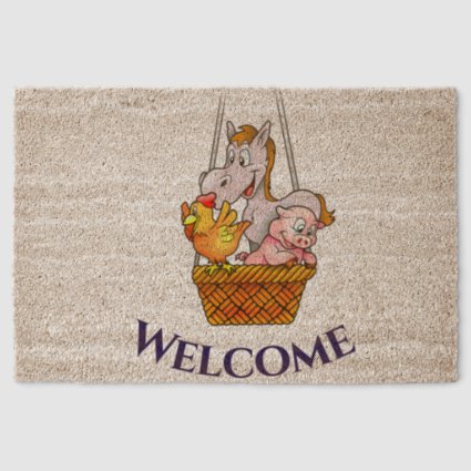 Happy Farm Animals Coir Mat