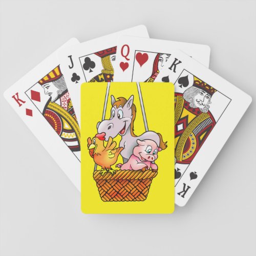 Happy Farm Animals Playing Cards