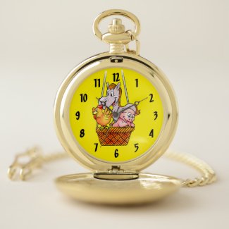 Happy Farm Animals Pocket Watch