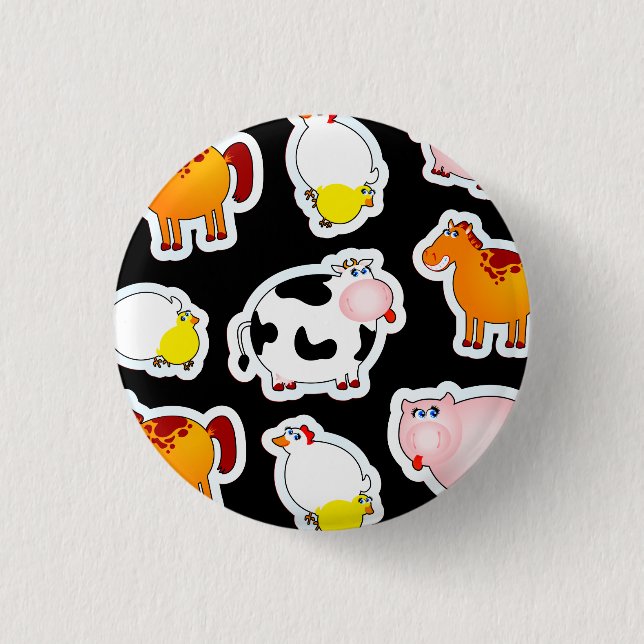 Happy farm background, button (Front)