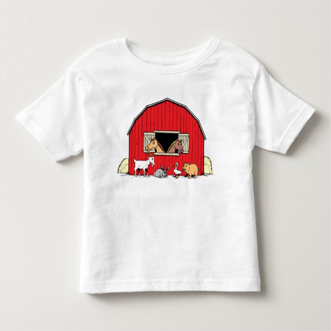 Happy Farm Barnyard Animals Toddlers T-Shirt (Front)