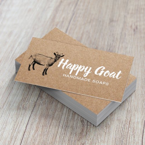 Happy Farm Handmade Goat Milk Soaps Rustic Kraft Business Card