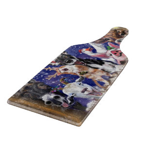 Happy Farm Party Funny Christmas Cutting Board