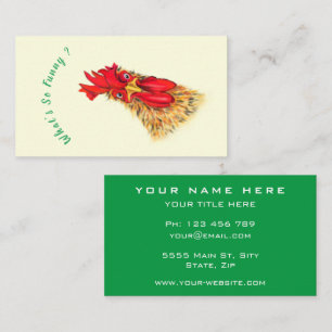 Happy Farm Rooster Funny Business Card Template