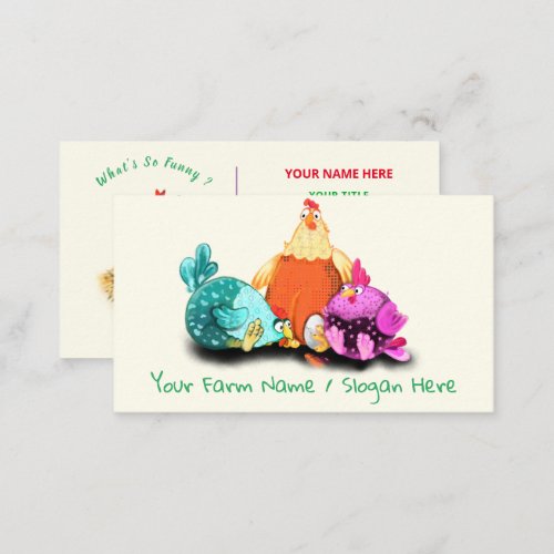 Happy Farm with Funny Rooster _ Happy Farmer Business Card