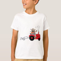 Happy Farmer using a Tractor