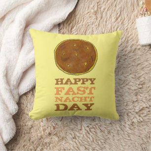 Happy Fasnacht Fastnacht Day Easter Lent Donut Throw Pillow