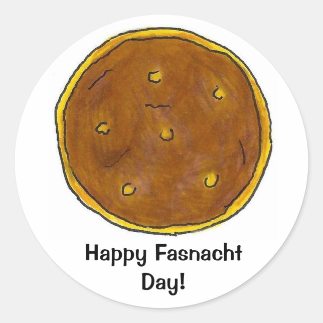 Happy Fasnacht Fastnacht Day PA Dutch Donut Classic Round Sticker (Front)