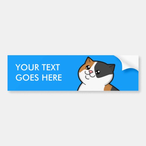 Happy Fat Calico Cat Personalized Bumper Sticker