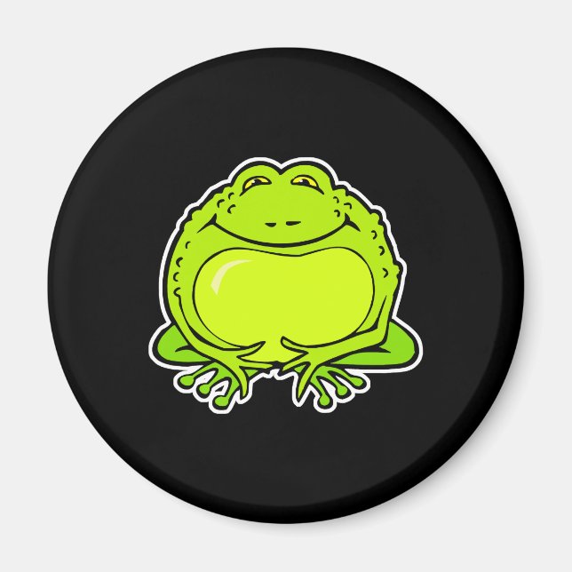 happy fat frog magnet (Front)