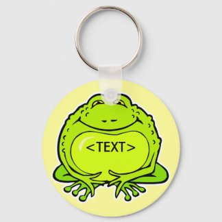 happy fat frog, <TEXT> Keychain