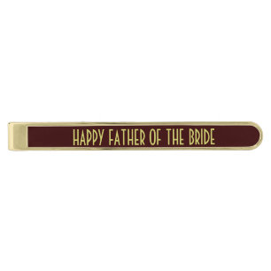 Happy Father Of The Bride Gold Finish Tie Clip
