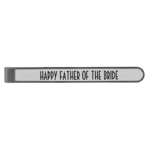 Happy Father Of The Bride Gunmetal Finish Tie Bar