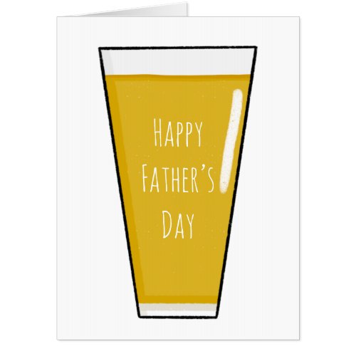 Happy Fathers Day Beer Pint Illustration Card