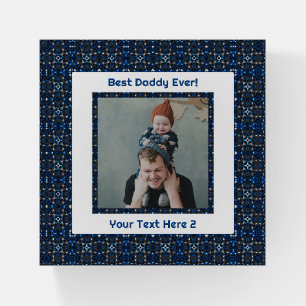 Happy Father’s Day Best Daddy Dad Ever Blue Photo Paperweight