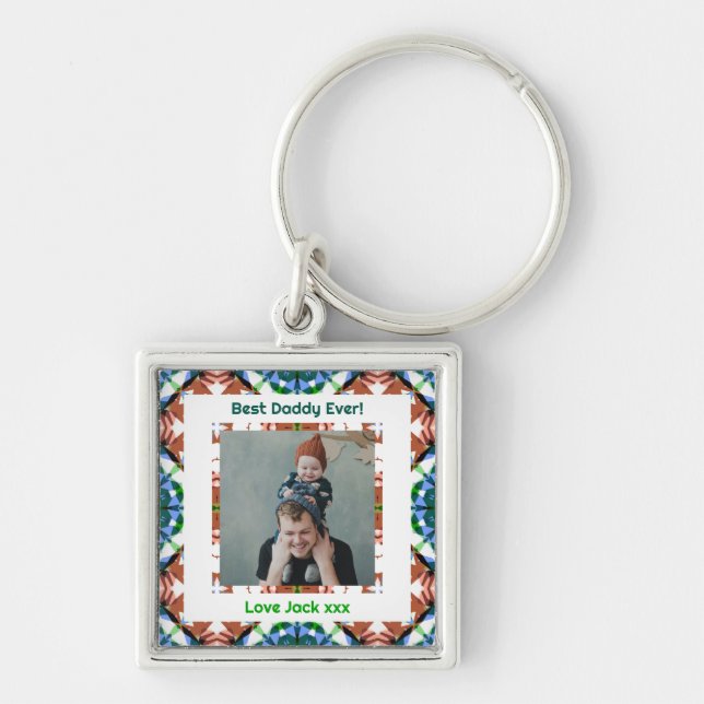 Happy Father’s Day Best Daddy Dad Papa Ever Photo Keychain (Front)