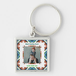 Happy Father’s Day Best Daddy Dad Papa Ever Photo Keychain