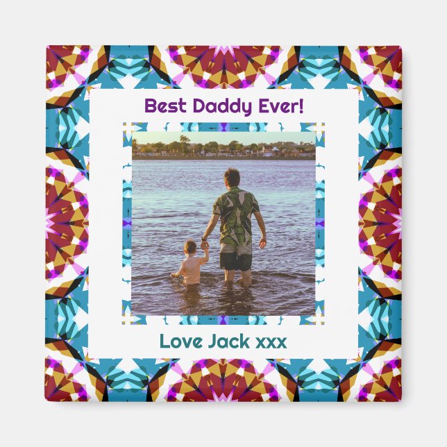 Happy Father’s Day Best Daddy Dad Papa Ever Photo Magnet (Front)