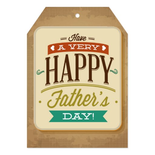Happy Father’s Day Big Gift Tag 5x7 Paper Invitation Card | Zazzle