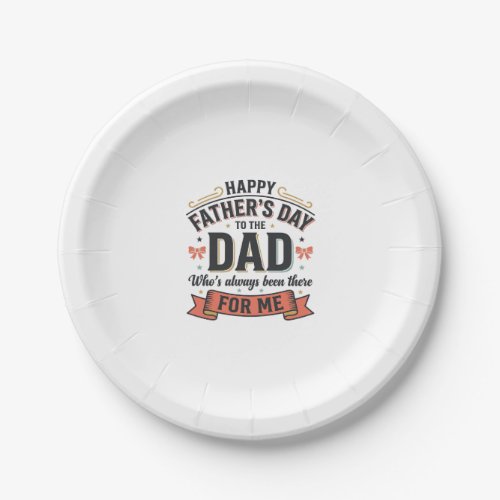 Happy Father’s Day Dad Vintage Typography  Paper Plates