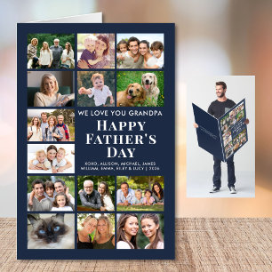 Happy Father’s Day Grandpa 14 Photo Collage Jumbo Card