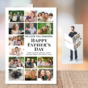 Happy Father’s Day Grandpa 14 Photo Collage Jumbo Card