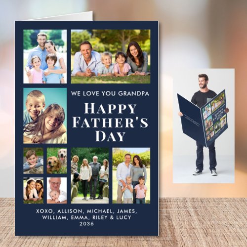 Happy Father’s Day Grandpa Photo Collage Jumbo Card