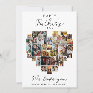 Happy Father‘s Day Heart Photo Collage Family Love