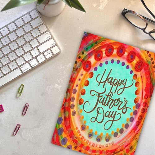 Happy Fathers Day  Inspirivity Colorful Modern Card