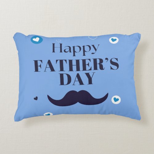 Happy Father’s Day – Mustache & Heart Design Accent Pillow