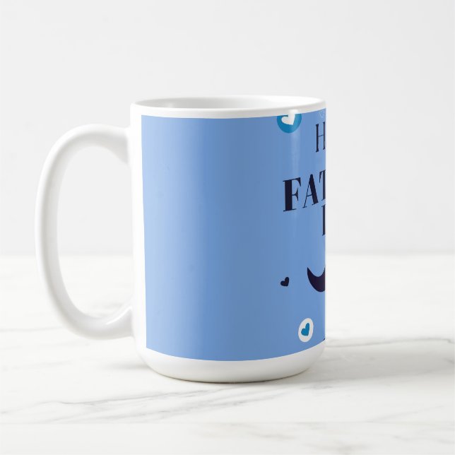 Happy Father’s Day – Mustache & Heart Design Coffee Mug (Left)