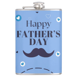 Happy Father’s Day – Mustache & Heart Design Flask