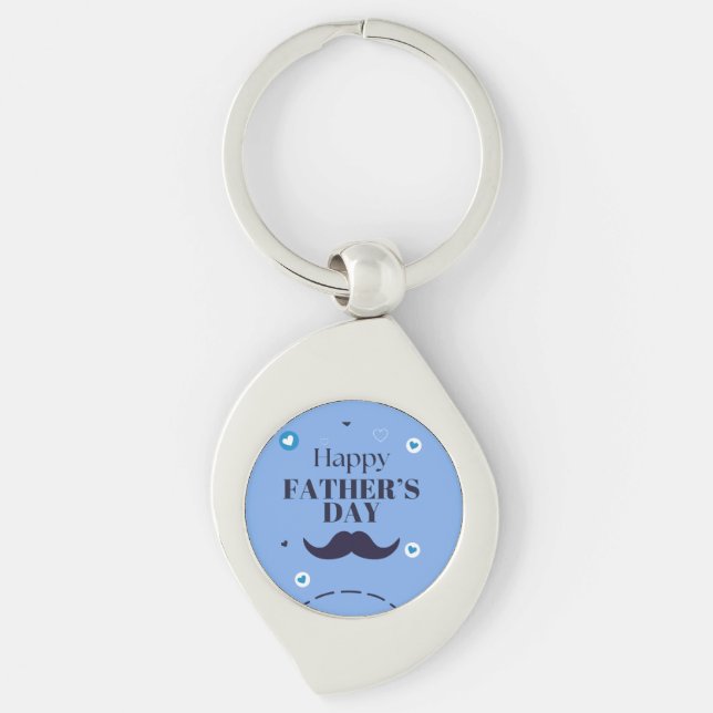 Happy Father’s Day – Mustache & Heart Design Keychain (Front)