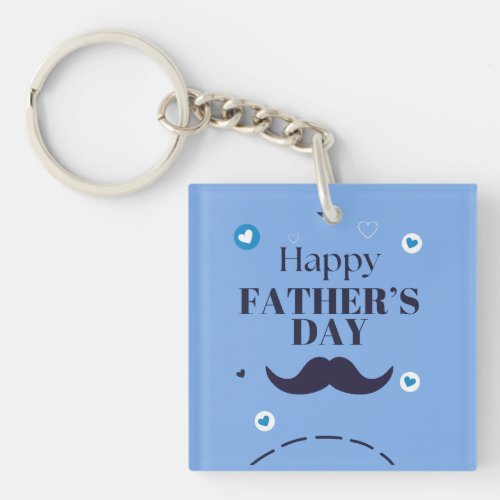 Happy Father’s Day – Mustache & Heart Design Keychain