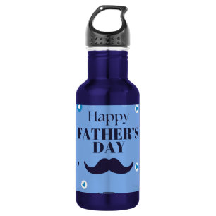 Happy Father’s Day – Mustache & Heart Design Stainless Steel Water Bottle