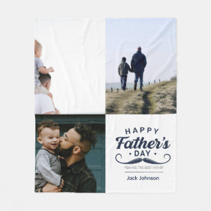 Happy Father’s Day Mustache Tribute Design Fleece Blanket