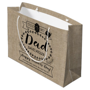 Happy Father’s Day Number 1 One Dad Monogram Logo Large Gift Bag