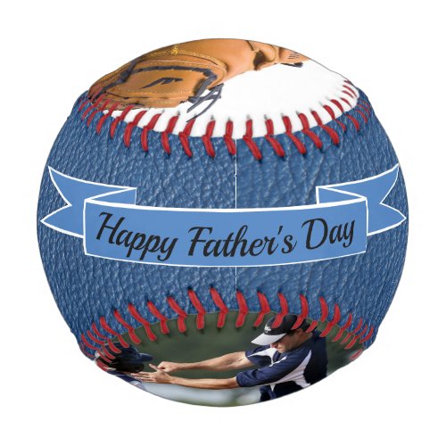 Happy Fathers Day Photo Blue Baseball