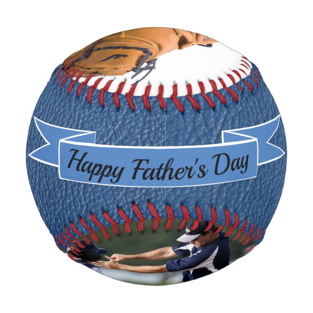 Happy Father’s Day Photo Blue Baseball (Front)