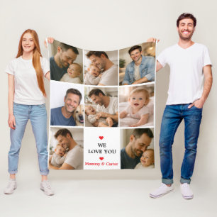 Happy Father’s Day Photo Personalized Dad Eve Fleece Blanket