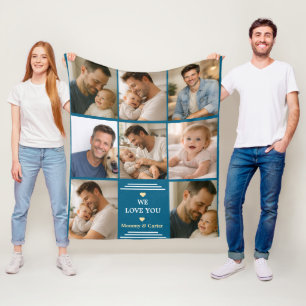 Happy Father’s Day Photo Personalized Dad Eve Fleece Blanket