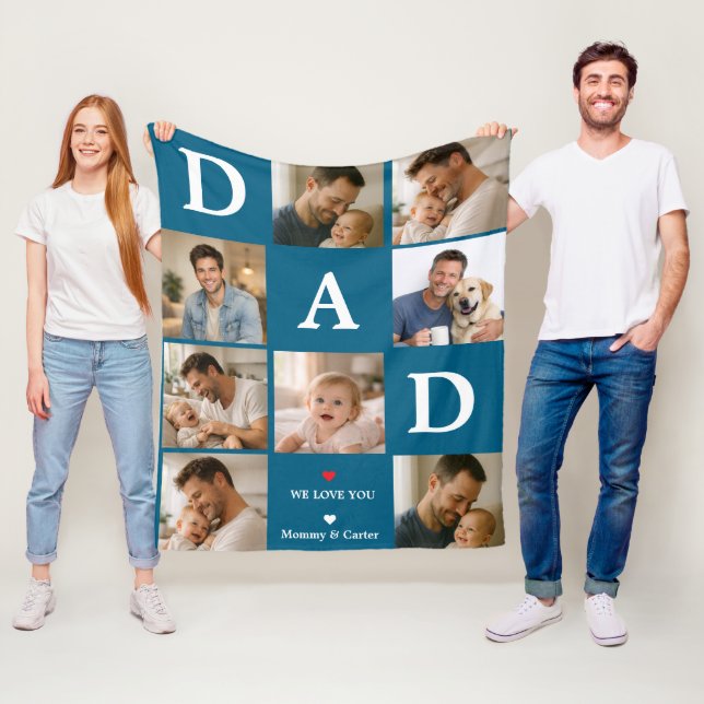 Happy Father’s Day Photo | Personalized Dad Ever Fleece Blanket (In Situ)
