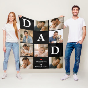 Happy Father’s Day Photo Personalized Dad Ever Fleece Blanket