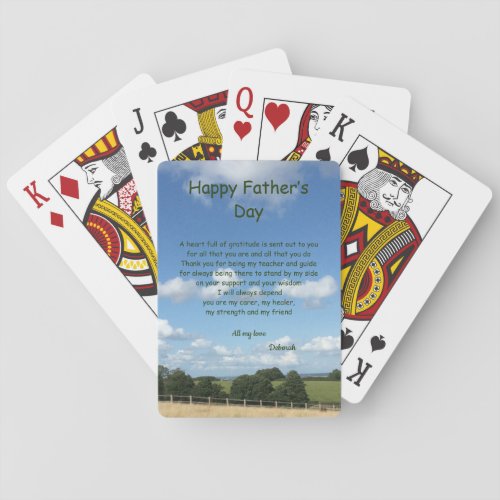 Happy Fathers Day poem design Poker Cards