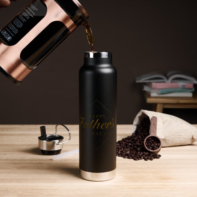Happy Father’s Day Retro Mountain Water Bottle (Coffee (Rotated))